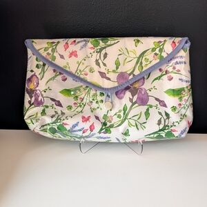 Crabtree & Evelyn Floral Travel Clutch with Removable Mesh Shower Bag